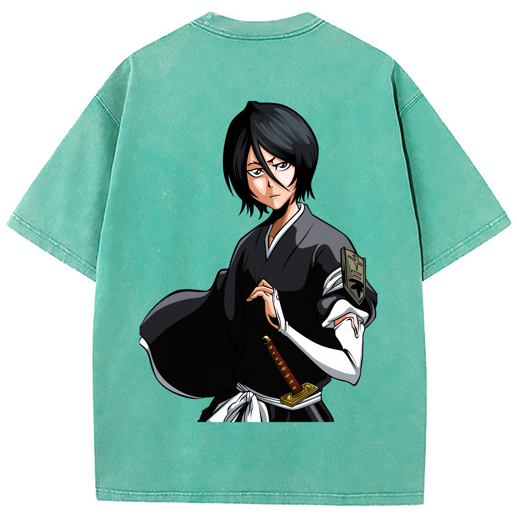 （画像用） ブリーチ 朽木ルキア BLEACH Kuchiki Rukia 綿100% ヴィンテージ風 半袖Tシャツ（背面プリント）